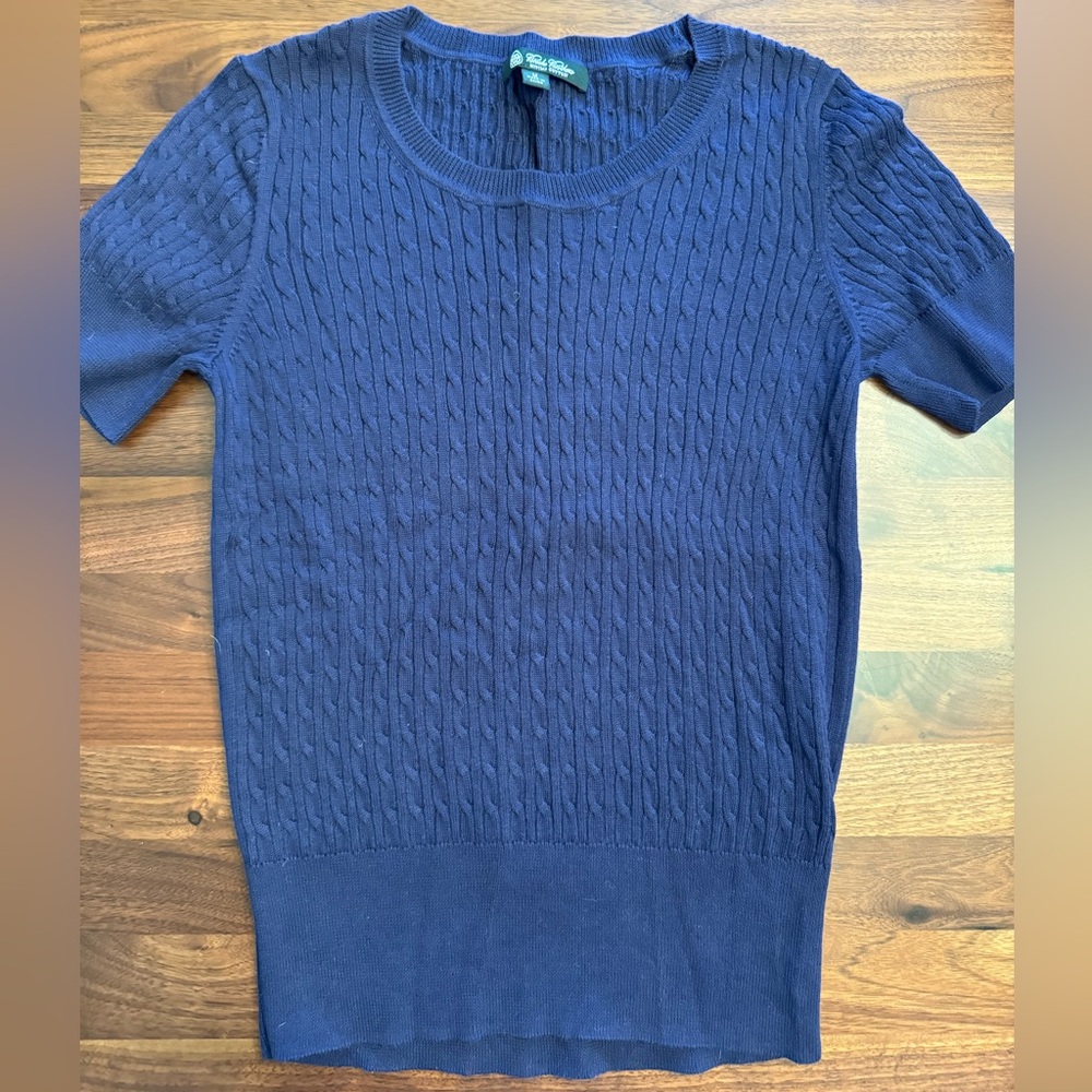 Brooks Brothers Navy Cotton Sweater Top Medium